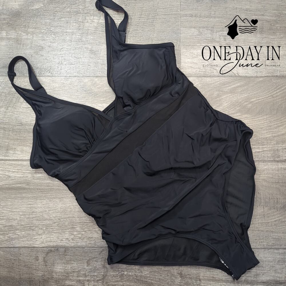 Zando Mesh Cut Out One Piece Swimsuit Size XL